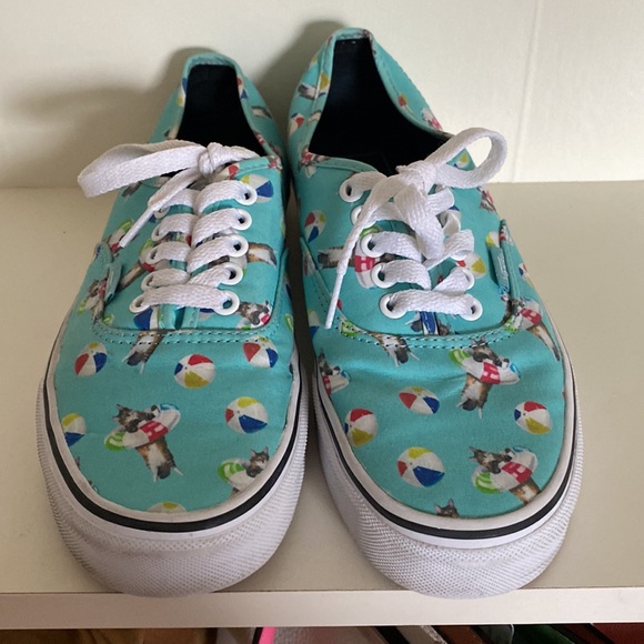 Vans kitty cat beach Val pool party teal shoes lo size 9 womens kawaii summer - Picture 2 of 8